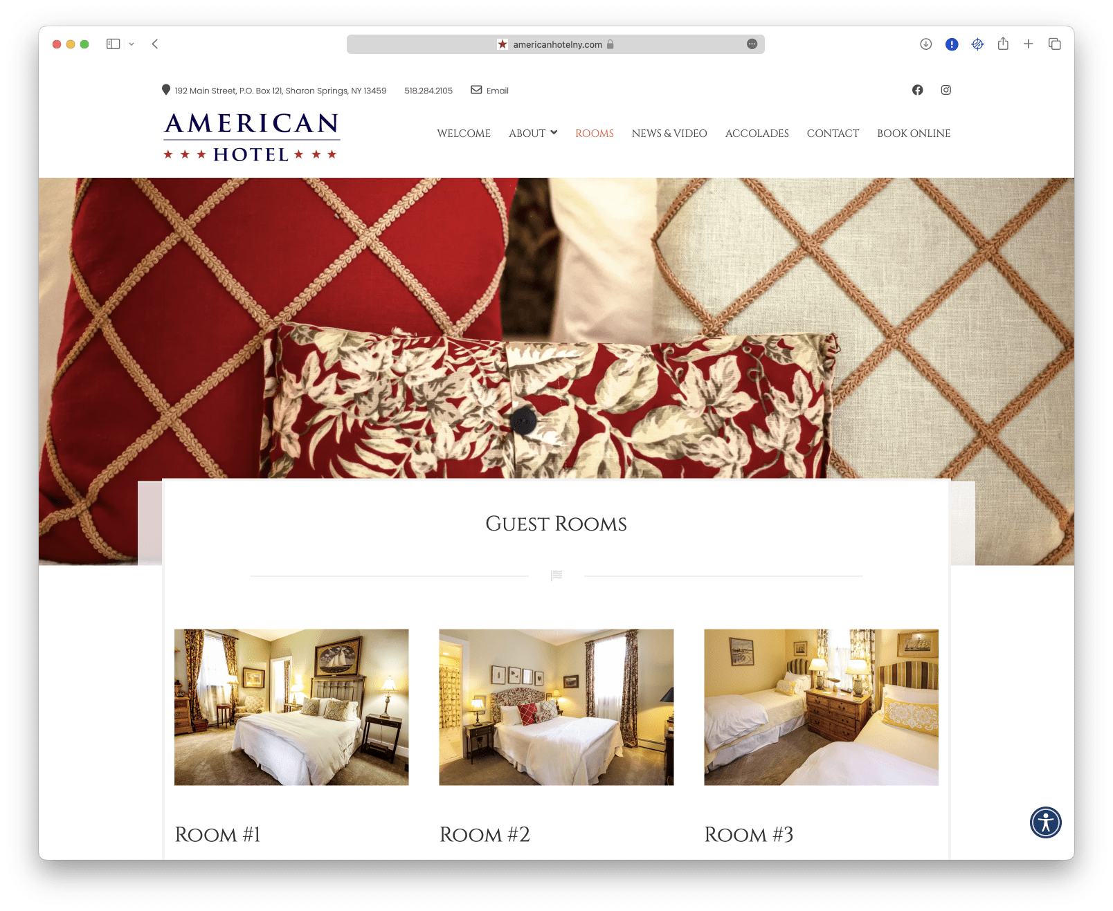 American Hotel website design.