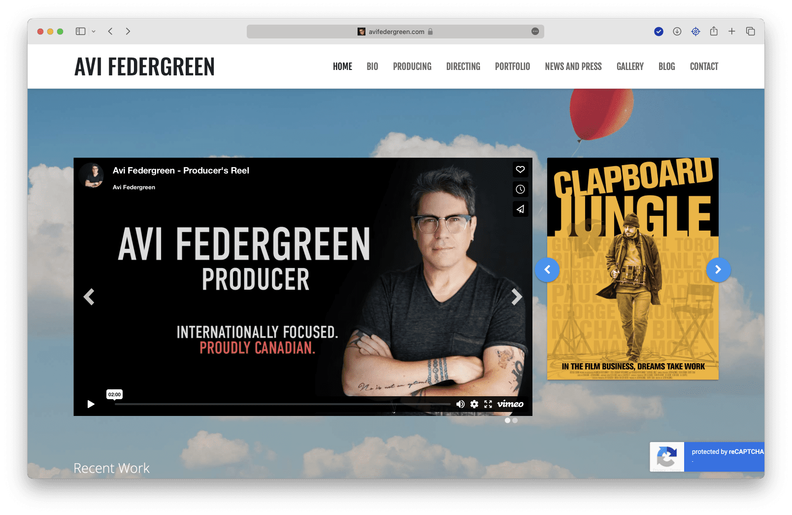 The website for Avi Federgreen.