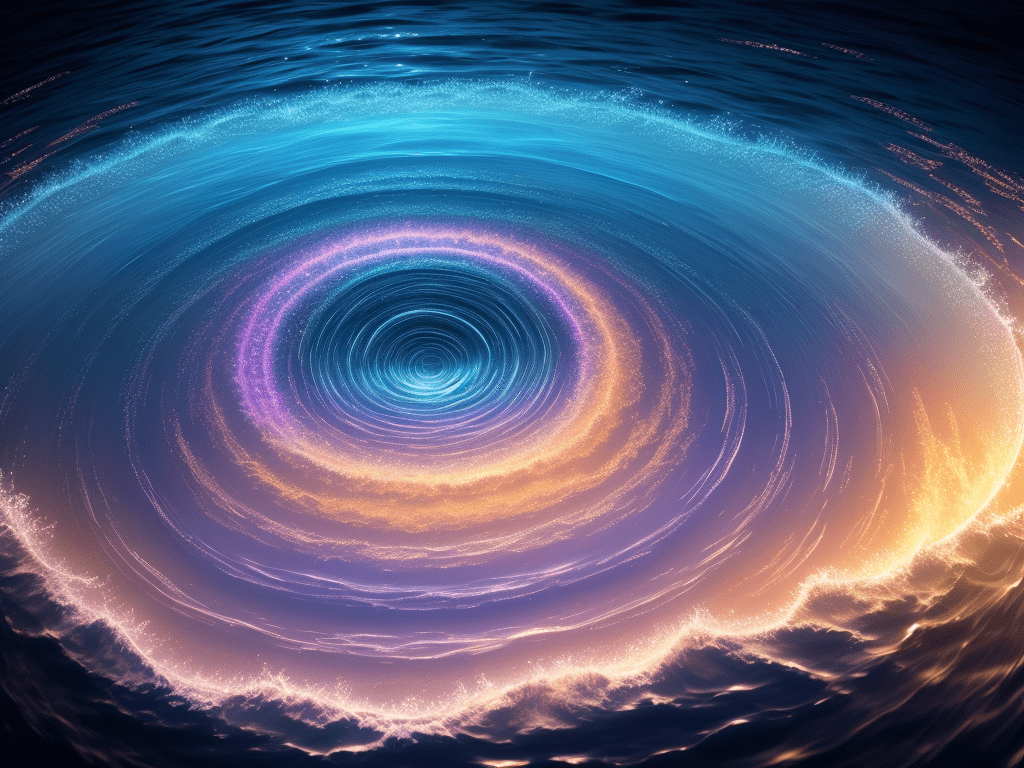 An image of a creative swirling vortex in the ocean.