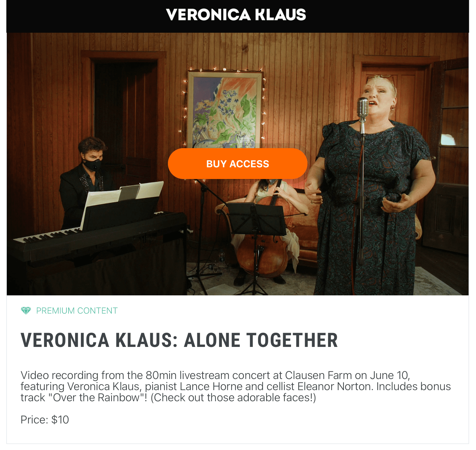 Veronica Klaus solo.